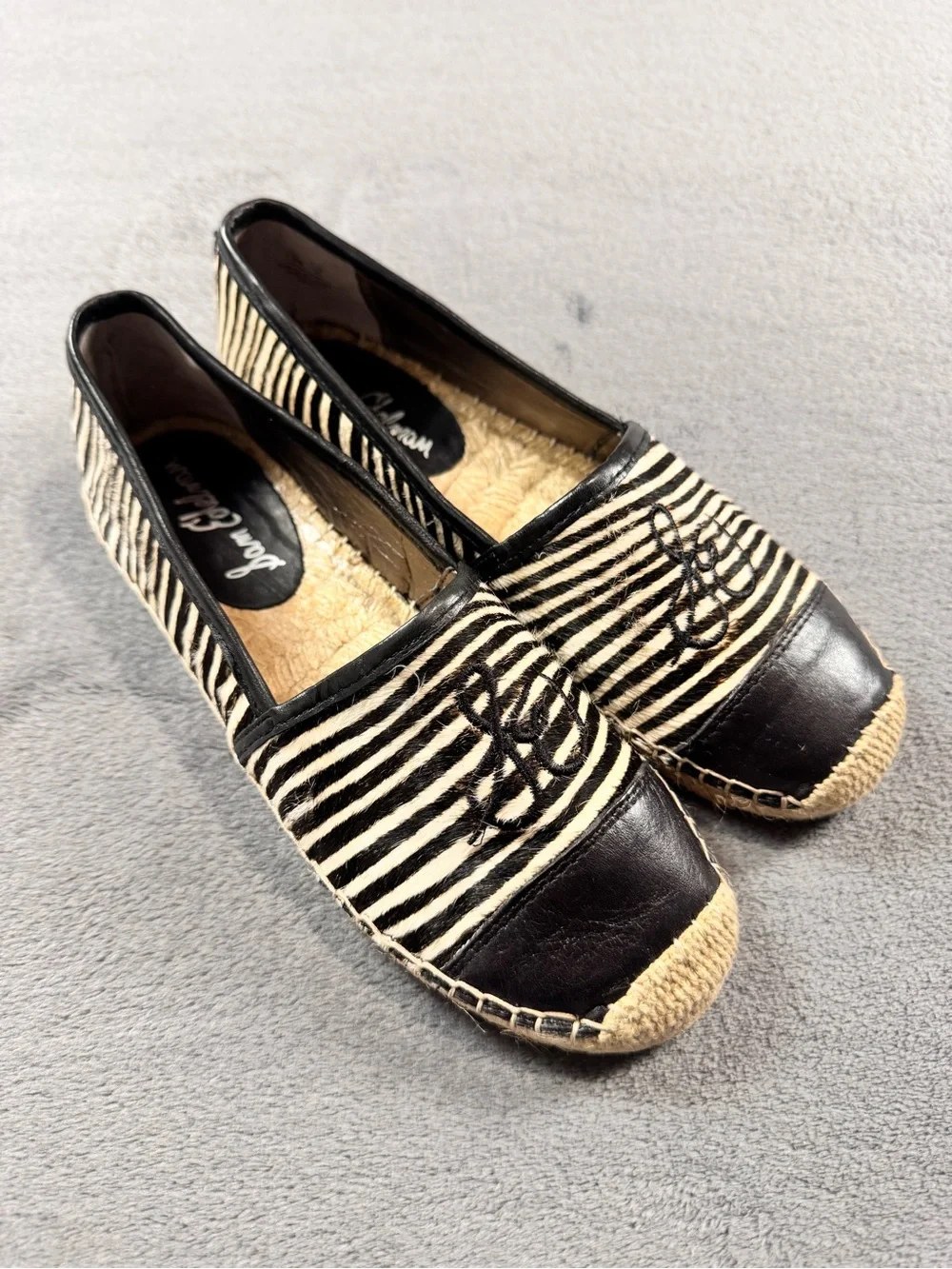 Sam Edelman ‘Lewis’ Calf Hair Zebra Striped Espadrille Slip-Ons